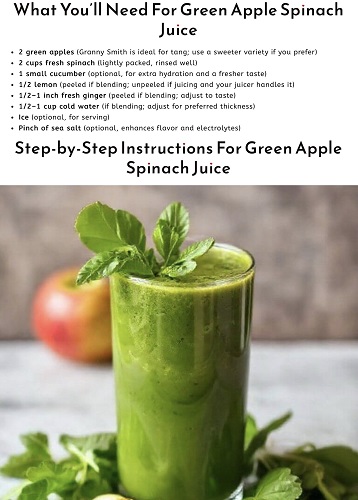 A recipe of the green juice the infants created
