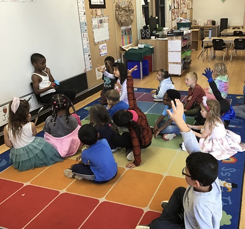 Child presenting his show and share