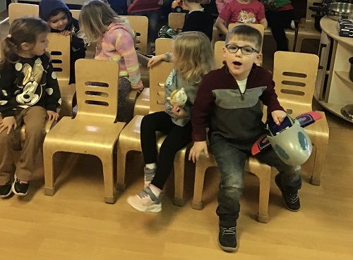 preschool children excited on pirate ship