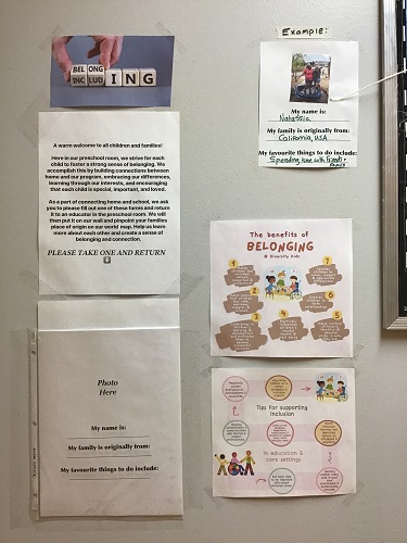 Wall pages about inclusion and belonging