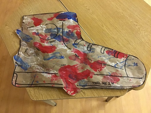 Final product of painted shoe 