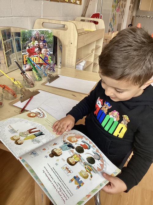 A child reading a book