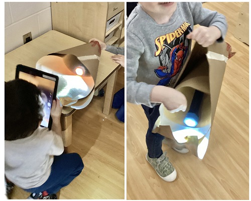 Children have included flashlights into their play.