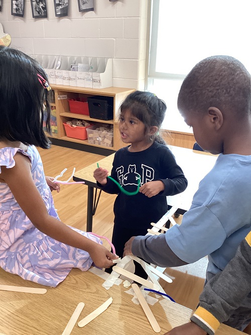 School age children working together