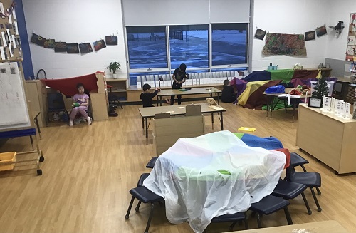 A few different forts that were built by the children
