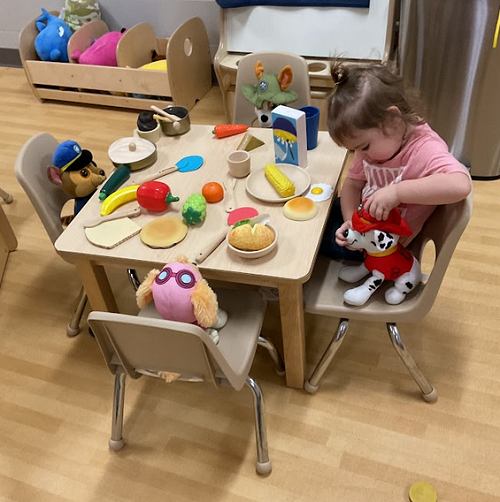 Child at the table with paw patrol