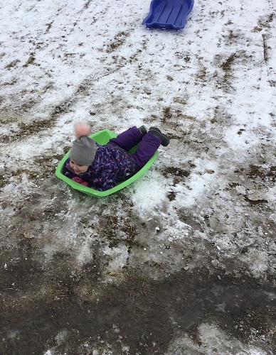 A child sledding