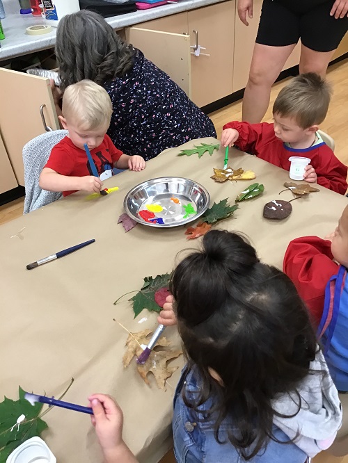 glueing leaves