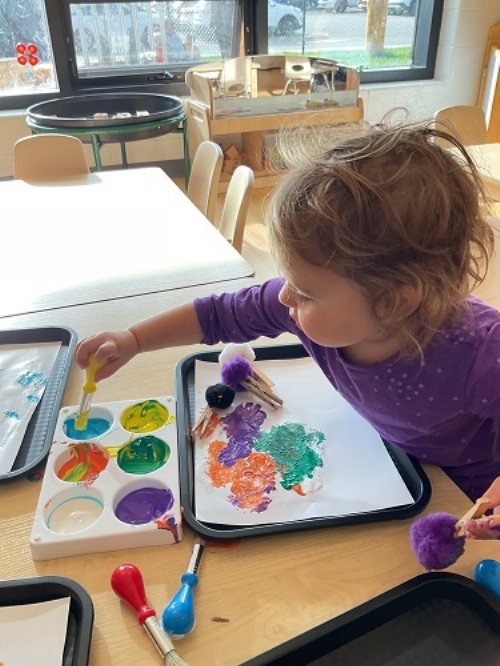 Painting experiences support fine motor skills, colour recognition, sensory development, and early problem-solving abilities—all while fostering joy and discovery through play.