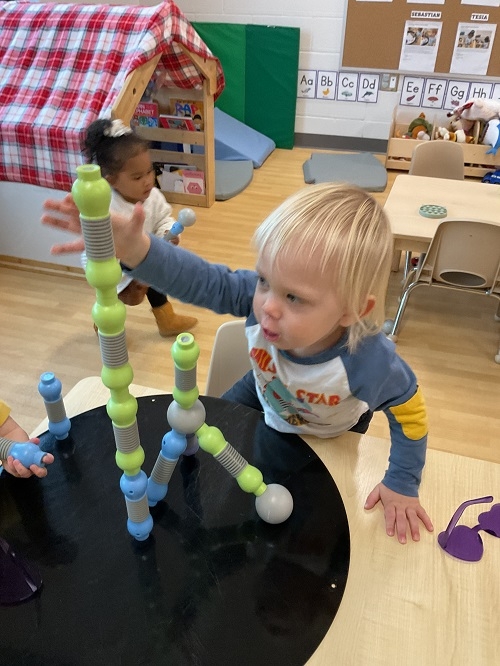 This month, the Toddler 2 room at RisingOaks Early Learning | St. Patrick enhanced their skills through stacking a variety of materials. 