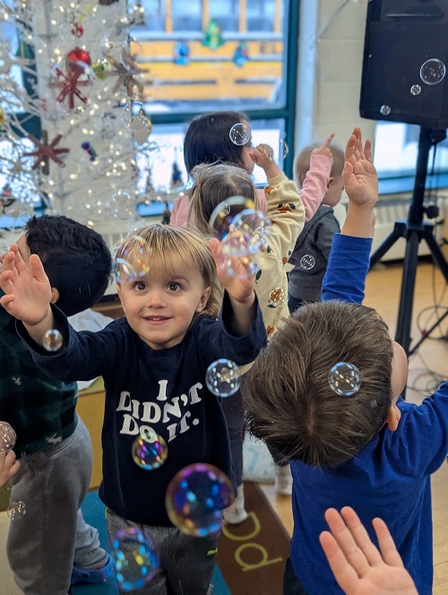 child dancing to the music