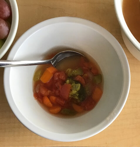 Bowl of veggy soup