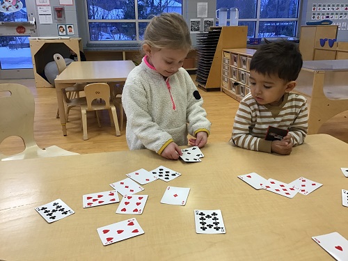 Children looking for matches