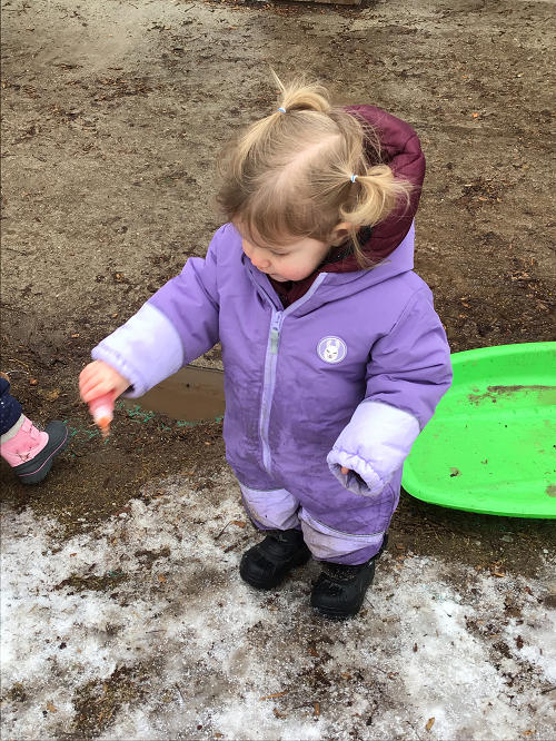 Toddler Exploring in the Snow